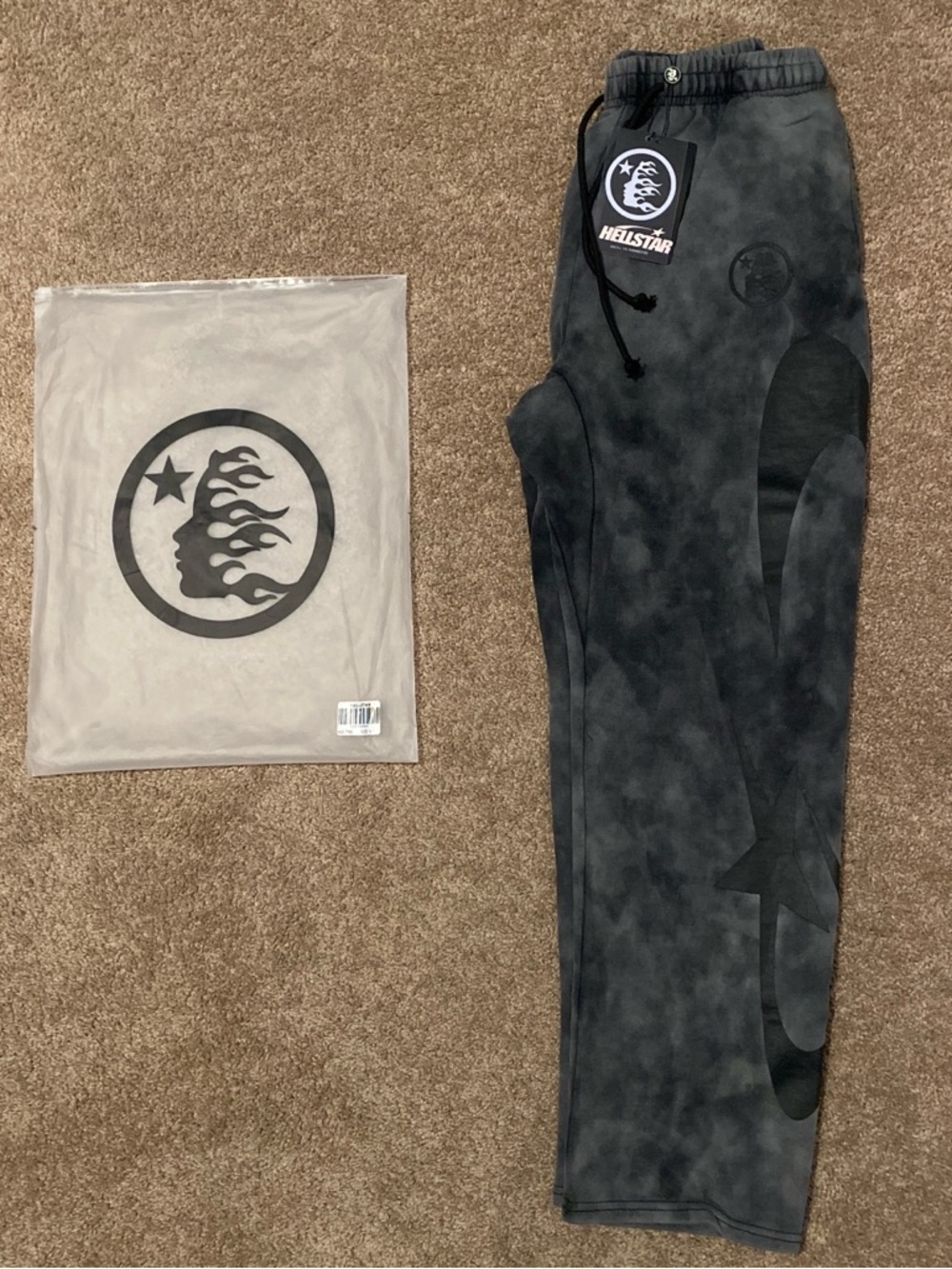 Hellstar Black Tie-Dye Jogger Sweatpants